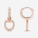 Connection Hoop Earrings in 9K Gold with White Diamonds