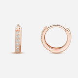 Hoop Earrings in Pink Gold & White Diamonds