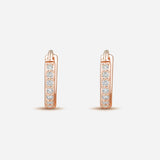 Hoop Earrings in Pink Gold & White Diamonds