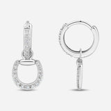 Connection Hoop Earrings in 9K Gold with White Diamonds