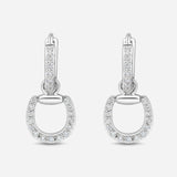 Connection Hoop Earrings in White Gold & White Diamonds