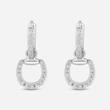 Connection Hoop Earrings in 9K Gold with White Diamonds