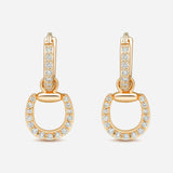 Connection Hoop Earrings in Yellow Gold & White Diamonds