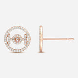 9k Challenge Studs in Pink Gold