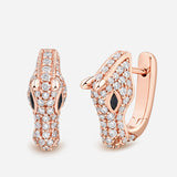 Celebration Horse Head Earrings in Pink Gold with White Diamonds