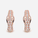 Celebration Horse Head Earrings in Pink Gold with White Diamonds