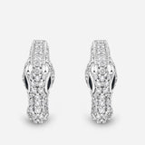 Celebration Horse Head Earrings in White Gold with White Diamonds