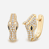 Celebration Horse Head Earrings in Yellow Gold with White Diamonds