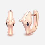 Celebration Horse Head Earrings in Pink Gold
