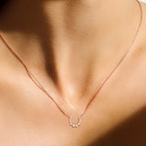 Confidence 9K Necklace in Pink Gold & White Diamonds