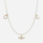 Galloping pearls - 9K Necklace in Yellow Gold with White Diamonds — detail, TOTI equestrian jewellery