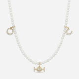 Galloping pearls - 9K Necklace in Yellow Gold with White Diamonds — detail, TOTI equestrian jewellery