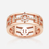 Challenge Ring in Pink Gold with White Diamonds