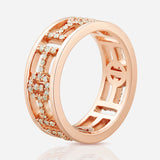 Challenge Ring in Pink Gold with White Diamonds