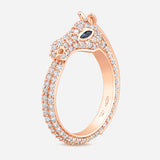 Horse Head Ring in Pink Gold with White Diamonds