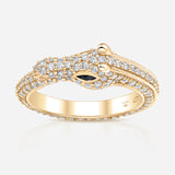 Horse Head Ring in Yellow Gold with White Diamonds