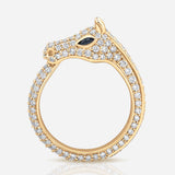 Celebration Horse Head Ring in 18K Gold with White Diamonds