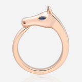 Celebration Horse Head Ring in Pink Gold