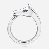 Celebration Horse Head Ring in White Gold