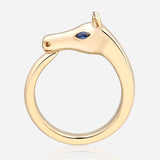 Celebration Horse Head Ring in Yellow Gold