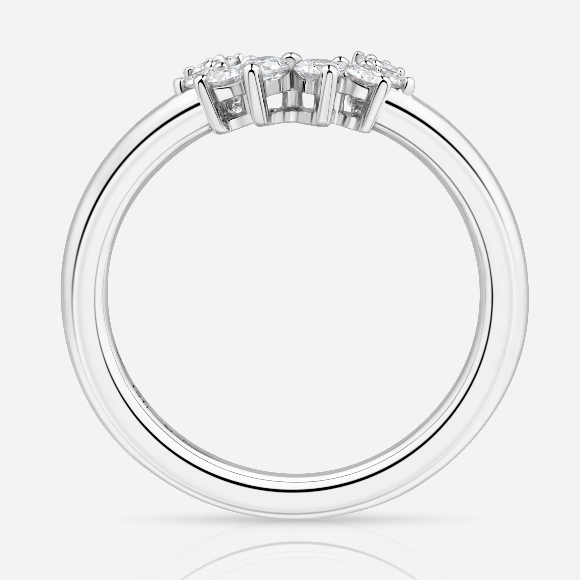 Confidence Ring in 9K Gold with White Diamonds — front view, TOTI equestrian jewellery