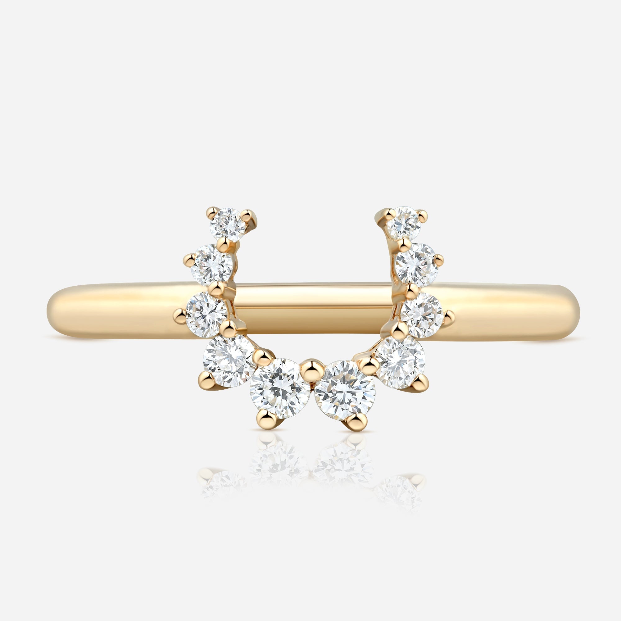 Confidence Ring in 9K Gold with White Diamonds — detail, TOTI equestrian jewellery