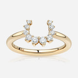 Confidence Ring in 9K Gold with White Diamonds — front view, TOTI equestrian jewellery