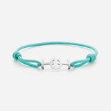 Challenge Cord Bracelet in Aqua Blue & Silver