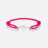 Challenge Cord Bracelet in Magenta & Silver
