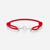 Challenge Cord Bracelet in Red & Silver