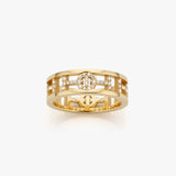 Challenge Ring Yellow Gold with White Diamonds