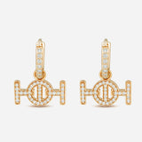 Challenge Hoop Earrings in Yellow Gold & White Diamonds