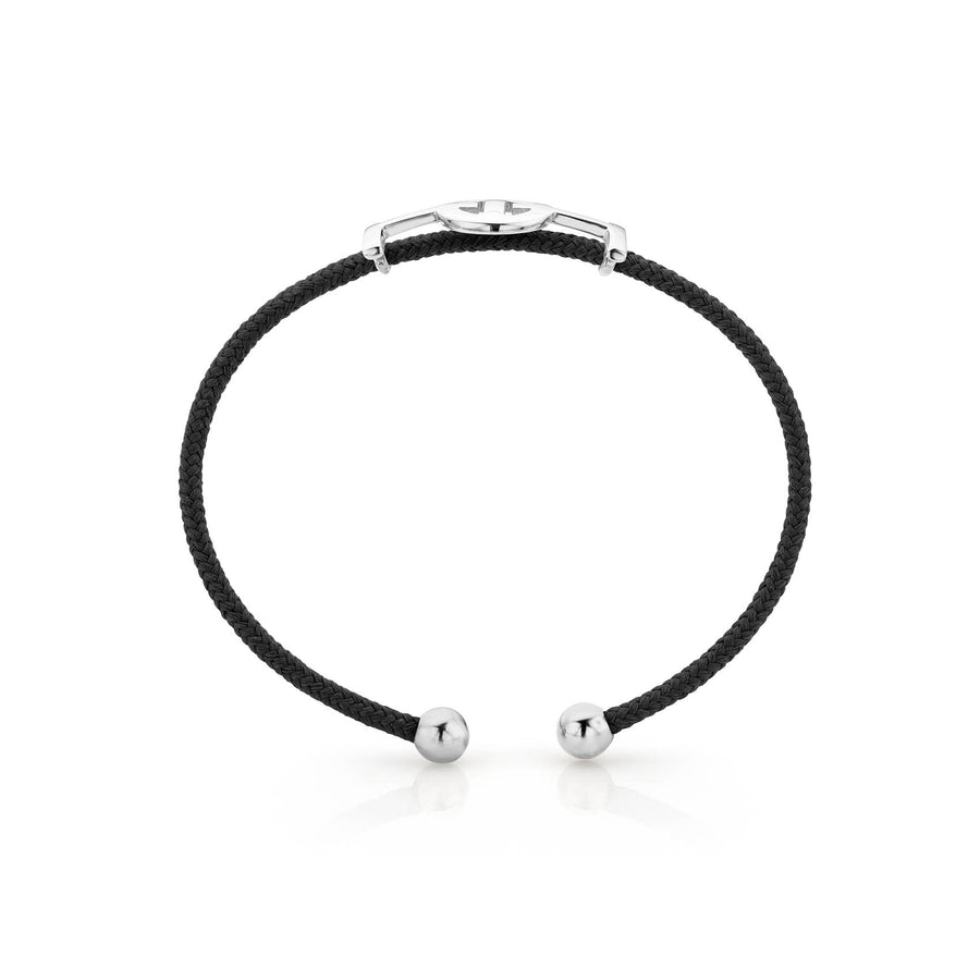 Challenge Cord Bangle in Black & Silver