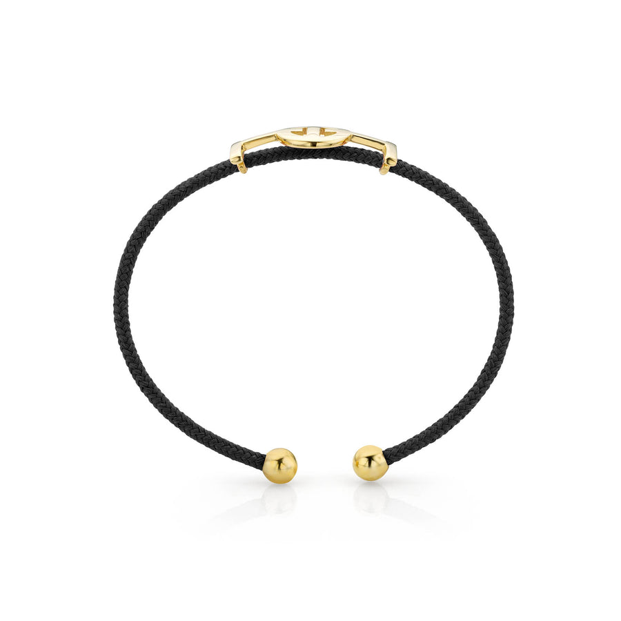 Challenge Cord Bangle in Black & Yellow Gold