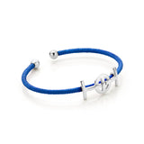 Challenge Cord Bangle in Electric Blue & Silver