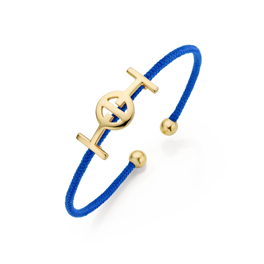 Challenge Cord Bangle in Electric Blue & Yellow Gold