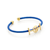 Challenge Cord Bangle in Electric Blue & Yellow Gold
