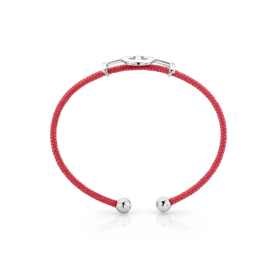 Challenge Cord Bangle in Coral & Silver