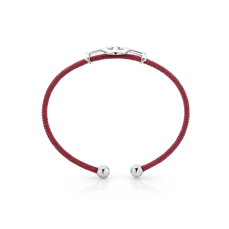 Challenge Cord Bangle in Bordeaux & Silver