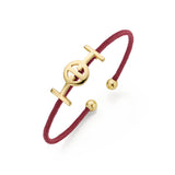 Challenge Cord Bangle in Bordeaux & Yellow Gold