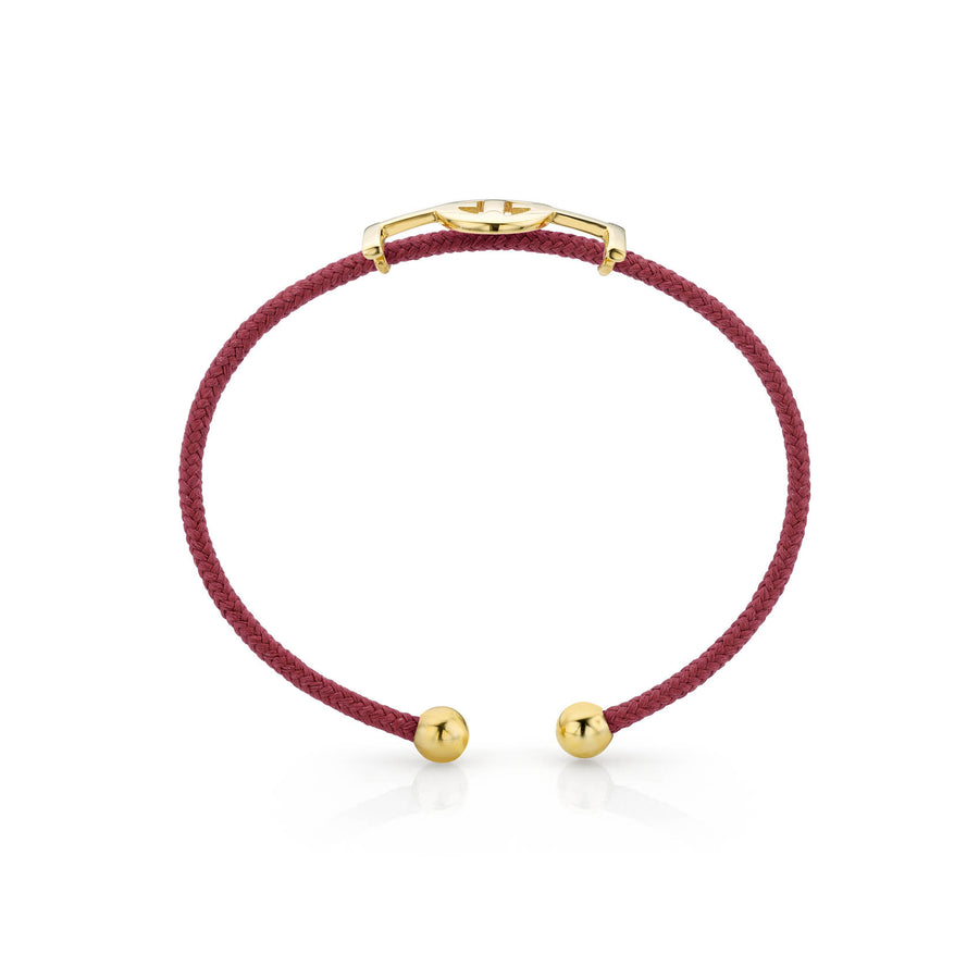 Challenge Cord Bangle in Bordeaux & Yellow Gold