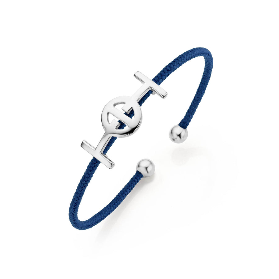 Challenge Cord Bangle in Navy Blue & Silver