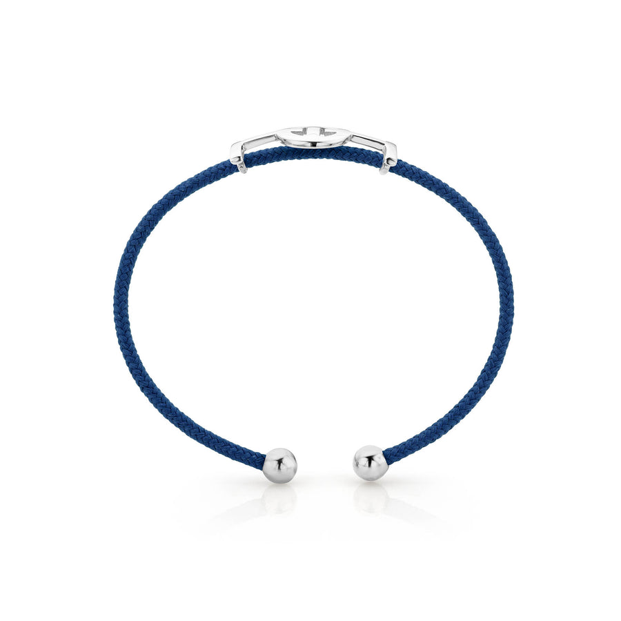 Challenge Cord Bangle in Navy Blue & Silver
