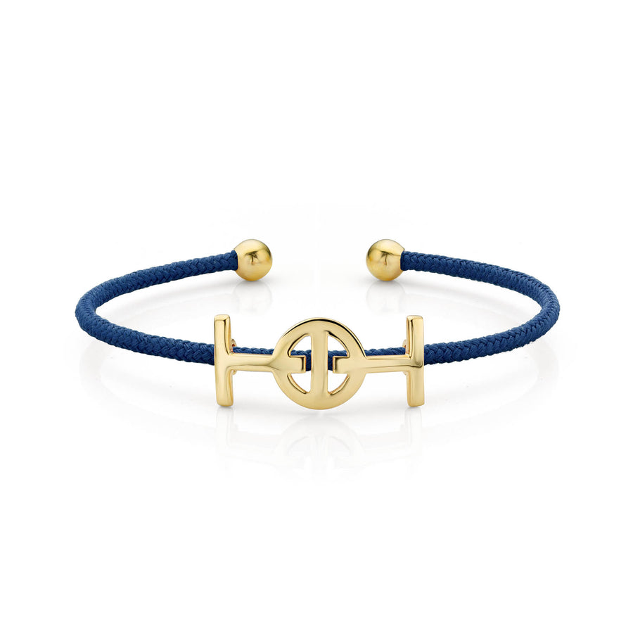 Challenge Cord Bangle in Navy & Yellow Gold