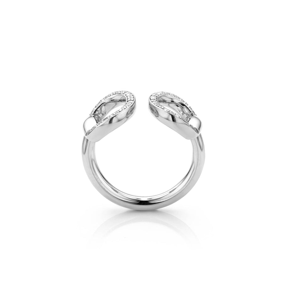 Connection Ring in White Gold with White Diamonds