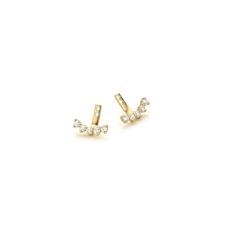 Cuddle Ear Jackets in Yellow Gold with White Diamonds