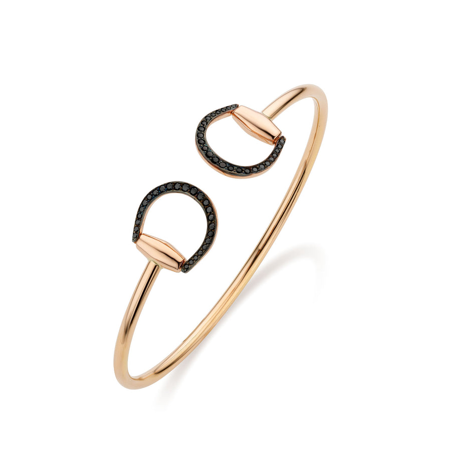 Connection Bangle in Pink Gold with Black Diamonds
