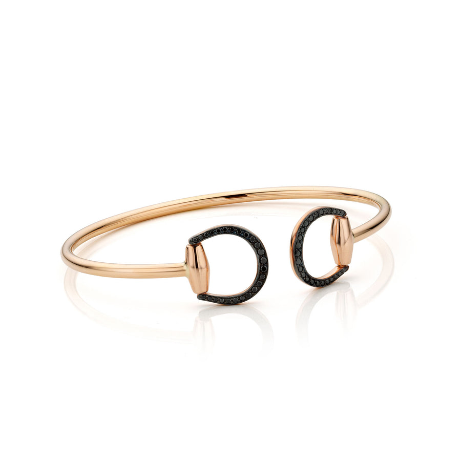 Connection Bangle in Pink Gold with Black Diamonds