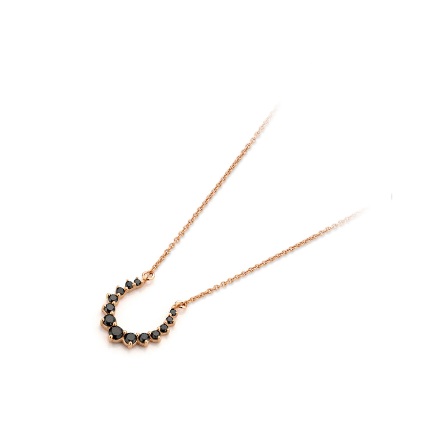 Confidence Necklace in Pink Gold with Black Diamonds